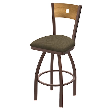 30 Swivel Counter Stool,Black Wrinkle,Med Back,Graph Cork Seat